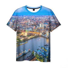 Мужская футболка 3D с принтом Лондон в Кировске, 100% полиэфир | прямой крой, круглый вырез горловины, длина до линии бедер | england | london | англия | великобритания | город | европа | королевство | лондон | мегаполис | путешествие | столица | туризм