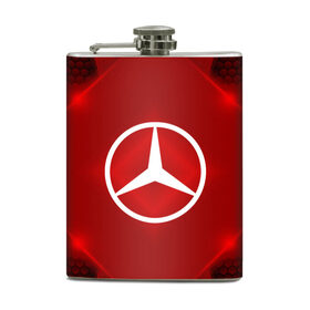 Фляга с принтом Mercedes SPORT в Кировске, металлический корпус | емкость 0,22 л, размер 125 х 94 мм. Виниловая наклейка запечатывается полностью | Тематика изображения на принте: 