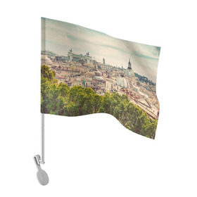 Флаг для автомобиля с принтом Рим в Кировске, 100% полиэстер | Размер: 30*21 см | italy | rome | архитектура | европа | история | италия | отдых | отпуск | приключение | путешествие | рим | экскурсия
