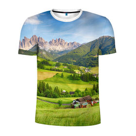 Мужская футболка 3D спортивная с принтом Альпы в Кировске, 100% полиэстер с улучшенными характеристиками | приталенный силуэт, круглая горловина, широкие плечи, сужается к линии бедра | австрия | альпы | германия | горный хребет | горы | италия | красота | лес | лихтенштейн | луг | пейзаж | природа | простор | раздолье | словения | франция | швейцария
