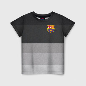 Детская футболка 3D с принтом Барселона в Кировске, 100% гипоаллергенный полиэфир | прямой крой, круглый вырез горловины, длина до линии бедер, чуть спущенное плечо, ткань немного тянется | barca | barcelona | barsa | barselona | espaniol | fcb | forca | ispania | la liga | барса | полосатая | форза | форма
