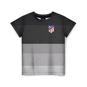 Детская футболка 3D с принтом Атлетико Мадрид в Кировске, 100% гипоаллергенный полиэфир | прямой крой, круглый вырез горловины, длина до линии бедер, чуть спущенное плечо, ткань немного тянется | атлетико мадрид | полосы | эмблема