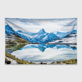 Флаг-баннер с принтом Альпы в Кировске, 100% полиэстер | размер 67 х 109 см, плотность ткани — 95 г/м2; по краям флага есть четыре люверса для крепления | австрия | альпийские горы | альпийский хребет | альпы | германия | горное озеро | горные лыжи | европа | италия | лихтенштейн | пейзаж | природа | словения | сноуборд | франция | швейцария