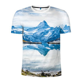 Мужская футболка 3D спортивная с принтом Альпы в Кировске, 100% полиэстер с улучшенными характеристиками | приталенный силуэт, круглая горловина, широкие плечи, сужается к линии бедра | австрия | альпийские горы | альпийский хребет | альпы | германия | горное озеро | горные лыжи | европа | италия | лихтенштейн | пейзаж | природа | словения | сноуборд | франция | швейцария
