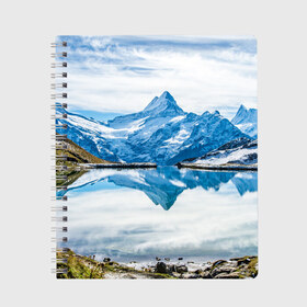 Тетрадь с принтом Альпы в Кировске, 100% бумага | 48 листов, плотность листов — 60 г/м2, плотность картонной обложки — 250 г/м2. Листы скреплены сбоку удобной пружинной спиралью. Уголки страниц и обложки скругленные. Цвет линий — светло-серый
 | австрия | альпийские горы | альпийский хребет | альпы | германия | горное озеро | горные лыжи | европа | италия | лихтенштейн | пейзаж | природа | словения | сноуборд | франция | швейцария