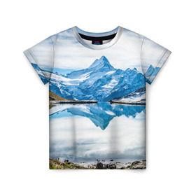 Детская футболка 3D с принтом Альпы в Кировске, 100% гипоаллергенный полиэфир | прямой крой, круглый вырез горловины, длина до линии бедер, чуть спущенное плечо, ткань немного тянется | Тематика изображения на принте: австрия | альпийские горы | альпийский хребет | альпы | германия | горное озеро | горные лыжи | европа | италия | лихтенштейн | пейзаж | природа | словения | сноуборд | франция | швейцария