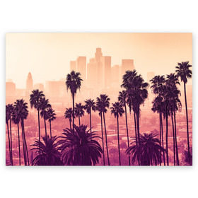 Поздравительная открытка с принтом Los Angeles в Кировске, 100% бумага | плотность бумаги 280 г/м2, матовая, на обратной стороне линовка и место для марки
 | california | la | los angeles | usa | америка | город ангелов | калифорния | лос анджелес | океан | отдых | отпуск | пальмы | путешествие | спорт | столица | сша | туризм | фитнес | штаты