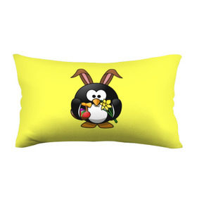 Подушка 3D антистресс с принтом Пасхальный пингвин в Кировске, наволочка — 100% полиэстер, наполнитель — вспененный полистирол | состоит из подушки и наволочки на молнии | весна | кролик | пасха | пингвин | праздники | яйцо