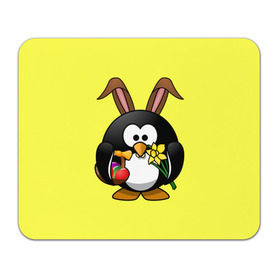 Коврик прямоугольный с принтом Пасхальный пингвин в Кировске, натуральный каучук | размер 230 х 185 мм; запечатка лицевой стороны | весна | кролик | пасха | пингвин | праздники | яйцо