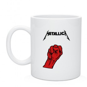 Кружка с принтом Metallica в Кировске, керамика | объем — 330 мл, диаметр — 80 мм. Принт наносится на бока кружки, можно сделать два разных изображения | Тематика изображения на принте: 