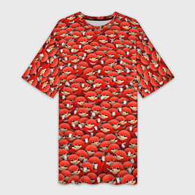 Платье-футболка 3D с принтом Угандийские Наклзы в Кировске,  |  | sonic | ехидна | красный | мем | паттерн | персонаж | соник | толпа