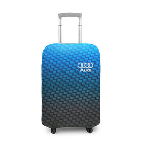 Чехол для чемодана 3D с принтом AUDI COLLECTION CARBON в Кировске, 86% полиэфир, 14% спандекс | двустороннее нанесение принта, прорези для ручек и колес | 