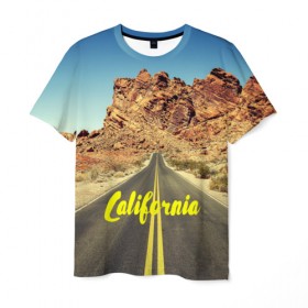 Мужская футболка 3D с принтом California collection в Кировске, 100% полиэфир | прямой крой, круглый вырез горловины, длина до линии бедер | california | usa | америка | города | дороги | калифорния | природа | страны | сша