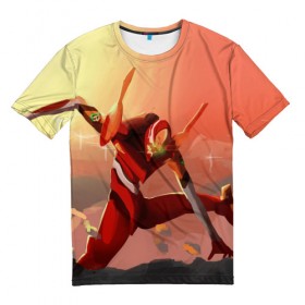 Мужская футболка 3D с принтом Evangelion в Кировске, 100% полиэфир | прямой крой, круглый вырез горловины, длина до линии бедер | anime | evangelion | neon genesis | rei ayanami | евангелион