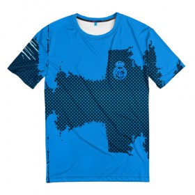 Мужская футболка 3D с принтом REAL MADRID SPORT BLUE в Кировске, 100% полиэфир | прямой крой, круглый вырез горловины, длина до линии бедер | football | soccer | реал мадрид