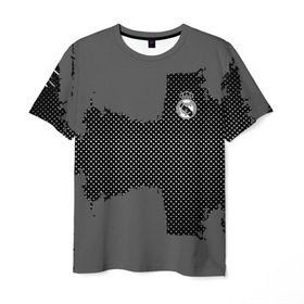 Мужская футболка 3D с принтом REAL MADRID SPORT GRAY в Кировске, 100% полиэфир | прямой крой, круглый вырез горловины, длина до линии бедер | football | soccer | реал мадрид