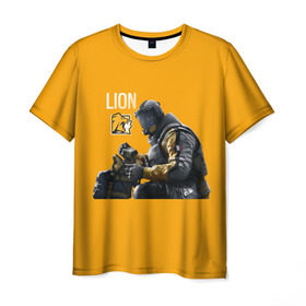 Мужская футболка 3D с принтом LION в Кировске, 100% полиэфир | прямой крой, круглый вырез горловины, длина до линии бедер | chimera | lion | outbreak | rainbow six | осада