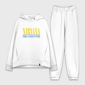 Женский костюм хлопок Oversize с принтом Nirvana nevermino в Кировске,  |  | cobain | kurt | nevermino | nirvana | альтернативный | гранж | грол | группа | дональд | кобейн | курт | музыка | надпись | нервана | нирвана | новоселич | певец | рок | смайл | смайлик | солист