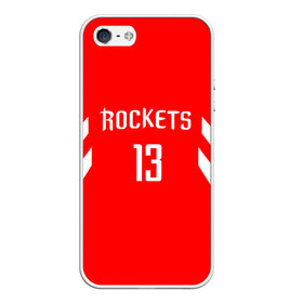 Чехол для iPhone 5/5S матовый с принтом James Harden #13 в Кировске, Силикон | Область печати: задняя сторона чехла, без боковых панелей | hurden | nba | rockets | баскетбол | нба | харден | хьюстон рокетс