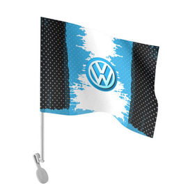 Флаг для автомобиля с принтом Volkswagen в Кировске, 100% полиэстер | Размер: 30*21 см | auto | automobile | car | carbon | machine | motor | motor car | sport car | volkswagen | автомашина | бренд | легковой автомобиль | марка | спортивный автомобиль | тачка