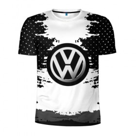Мужская футболка 3D спортивная с принтом Volkswagen в Кировске, 100% полиэстер с улучшенными характеристиками | приталенный силуэт, круглая горловина, широкие плечи, сужается к линии бедра | 