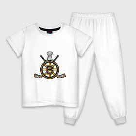 Детская пижама хлопок с принтом boston bruins в Кировске, 100% хлопок |  брюки и футболка прямого кроя, без карманов, на брюках мягкая резинка на поясе и по низу штанин
 | boston bruins | nhl | бостон брюинс | нхл | хоккей
