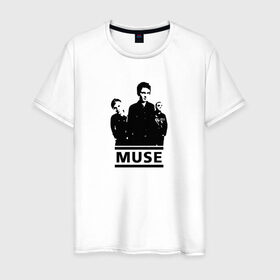 Мужская футболка хлопок с принтом Muse в Кировске, 100% хлопок | прямой крой, круглый вырез горловины, длина до линии бедер, слегка спущенное плечо. | 
