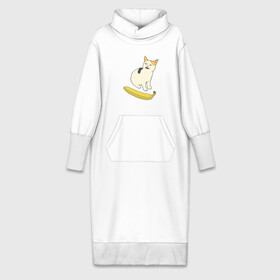 Платье удлиненное хлопок с принтом Cat no banana в Кировске,  |  | angry cat | banana | cat | no banana