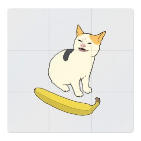 Магнитный плакат 3Х3 с принтом Cat no banana в Кировске, Полимерный материал с магнитным слоем | 9 деталей размером 9*9 см | angry cat | banana | cat | no banana