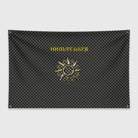 Флаг-баннер с принтом Гвинт нильфгаард в Кировске, 100% полиэстер | размер 67 х 109 см, плотность ткани — 95 г/м2; по краям флага есть четыре люверса для крепления | ведьмак | гвинт | нильфгаард | черное солнце | эмгыр