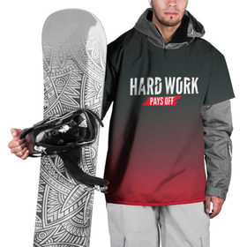 Накидка на куртку 3D с принтом Hard work pays off. 3D. RedB в Кировске, 100% полиэстер |  | carbon | мотивация | спорт | цели