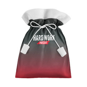Подарочный 3D мешок с принтом Hard work pays off. 3D. RedB в Кировске, 100% полиэстер | Размер: 29*39 см | carbon | мотивация | спорт | цели