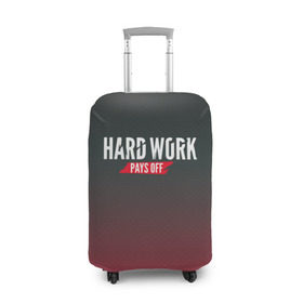 Чехол для чемодана 3D с принтом Hard work pays off. 3D. RedB в Кировске, 86% полиэфир, 14% спандекс | двустороннее нанесение принта, прорези для ручек и колес | carbon | мотивация | спорт | цели
