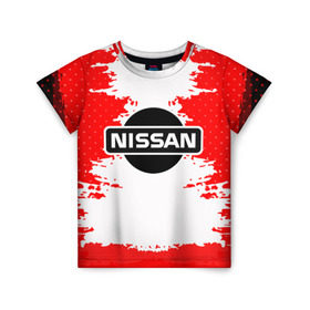 Детская футболка 3D с принтом Nissan в Кировске, 100% гипоаллергенный полиэфир | прямой крой, круглый вырез горловины, длина до линии бедер, чуть спущенное плечо, ткань немного тянется | motor | nissan | авто | лого | машина | ниссан | тачка