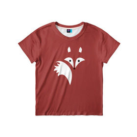 Детская футболка 3D с принтом Абстрактная лиса в Кировске, 100% гипоаллергенный полиэфир | прямой крой, круглый вырез горловины, длина до линии бедер, чуть спущенное плечо, ткань немного тянется | зверь | лис | лиса | лисица | лисонька | рыжая | хищник