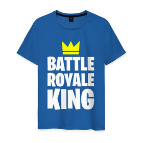 Мужская футболка хлопок с принтом Battle Royale King в Кировске, 100% хлопок | прямой крой, круглый вырез горловины, длина до линии бедер, слегка спущенное плечо. | 