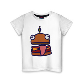 Детская футболка хлопок с принтом Derp Burger в Кировске, 100% хлопок | круглый вырез горловины, полуприлегающий силуэт, длина до линии бедер | fortnite | фортнайт
