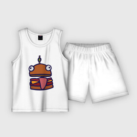 Детская пижама с шортами хлопок с принтом Derp Burger в Кировске,  |  | fortnite | фортнайт