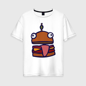 Женская футболка хлопок Oversize с принтом Derp Burger в Кировске, 100% хлопок | свободный крой, круглый ворот, спущенный рукав, длина до линии бедер
 | fortnite | фортнайт