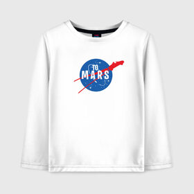 Детский лонгслив хлопок с принтом To Mars в Кировске, 100% хлопок | круглый вырез горловины, полуприлегающий силуэт, длина до линии бедер | elon musk | spacex | илон маск | космос | марс | спейс икс