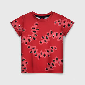 Детская футболка 3D с принтом Watermelon pattern в Кировске, 100% гипоаллергенный полиэфир | прямой крой, круглый вырез горловины, длина до линии бедер, чуть спущенное плечо, ткань немного тянется | Тематика изображения на принте: pattern | watermelon | арбуз | еда | лето | фрукты | ягоды