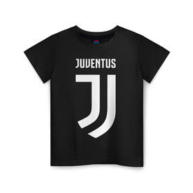 Детская футболка хлопок с принтом Juventus FC в Кировске, 100% хлопок | круглый вырез горловины, полуприлегающий силуэт, длина до линии бедер | football | juventus | soccer | италия | турин | футбольный | ювентус