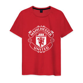 Мужская футболка хлопок с принтом Manchester United в Кировске, 100% хлопок | прямой крой, круглый вырез горловины, длина до линии бедер, слегка спущенное плечо. | Тематика изображения на принте: club | football | logo | manchester | rooney | united | английская | дьяволы | красные | лига | лого | логотип | манчестер | премьер | эмблема | юнайтед