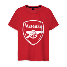 Мужская футболка хлопок с принтом Arsenal FC в Кировске, 100% хлопок | прямой крой, круглый вырез горловины, длина до линии бедер, слегка спущенное плечо. | arsenal | fc | арсенал | клуб | футбольный