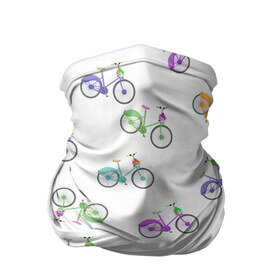 Бандана-труба 3D с принтом Радужные велосипеды в Кировске, 100% полиэстер, ткань с особыми свойствами — Activecool | плотность 150‒180 г/м2; хорошо тянется, но сохраняет форму | 