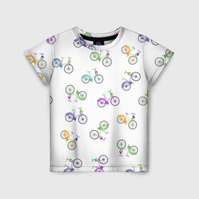 Детская футболка 3D с принтом Радужные велосипеды в Кировске, 100% гипоаллергенный полиэфир | прямой крой, круглый вырез горловины, длина до линии бедер, чуть спущенное плечо, ткань немного тянется | Тематика изображения на принте: 