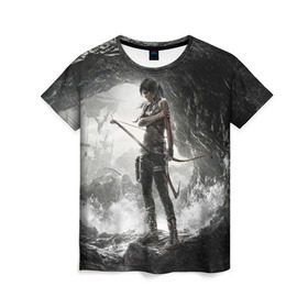 Женская футболка 3D с принтом Tomb Raider в Кировске, 100% полиэфир ( синтетическое хлопкоподобное полотно) | прямой крой, круглый вырез горловины, длина до линии бедер | croft | lara | raider | tomb | гробниц | игра | крофт | лара | расхитительница