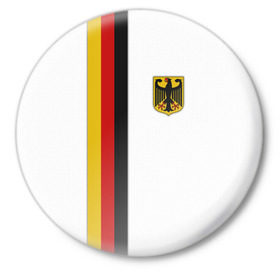 Значок с принтом I Love Germany в Кировске,  металл | круглая форма, металлическая застежка в виде булавки | 