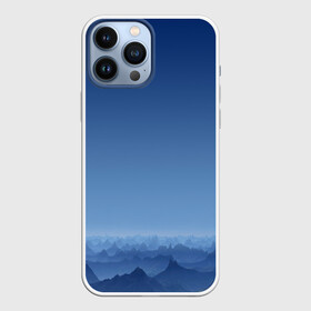 Чехол для iPhone 13 Pro Max с принтом Blue Mountains в Кировске,  |  | вид | горы | ночь | пейзаж | природа | синий | скалы | сумерки | туман | утро