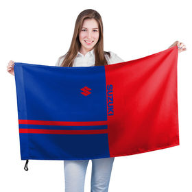 Флаг 3D с принтом Suzuki в Кировске, 100% полиэстер | плотность ткани — 95 г/м2, размер — 67 х 109 см. Принт наносится с одной стороны | 
